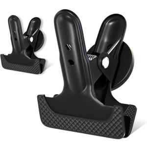 2Pcs Magnetic Clips Heavy Duty with 1.5'' Mouth Opening  Strong Magnet Clips with Anti-Scratch Pads for Tools, Calendars, Clip Magnets for Whiteboard, Notes, Home, Office & Teaching  Alloy Steel (Black)
