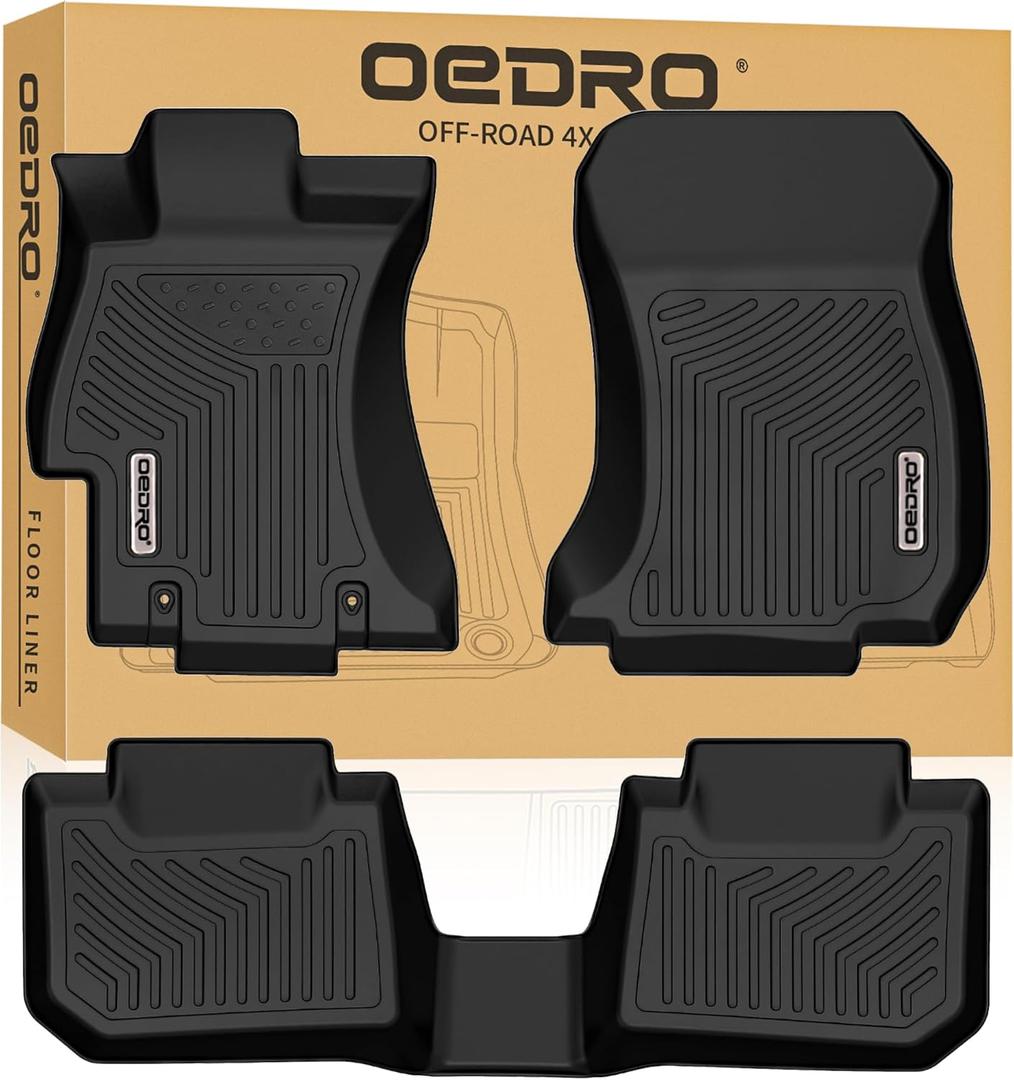 OEDRO Floor Mats Compatible with 2016-2017 Subaru Crosstrek, 2012-2016 Impreza, 2015-2021 WRX/WRX STi, 2013-2015 XV Crosstrek (Subaru/XV/Crosstrek/only), 1st and 2nd Row Floor Liners Black