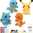 Crochet Kit for Beginners, Complete 4 PCS Cute Animals Crochet Kits for Adults with Step-by-Step Instructions and Video Tutorials - Best Knitting Birthday Gift (4P, Cute Animals)