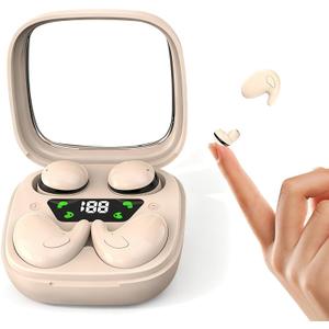 Flat Sleep Mini Invisible Small Tiny Earbuds Wireless Bluetooth Ear Buds for Sleeping Headphones Micro Smallest Discreet Sleep Earbuds Earphones for Side Sleepers, Small Ears Canals Women, Work (Skin)