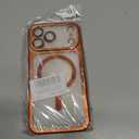 Magnetic Case for iPhone 17 Pro Max with Camera Control Button, Compatible with Magsafe Clear Matte Soft Plated for Women Men, Cover Lens Protector Slim Phone Case for iPhone 17 Pro Max Orange