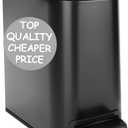 Homie Soft Close, Slim Trash Can 6 Liter / 1.6 Gallon with Anti - Bag Slip Liner and Lid, Use as Mini Garbage Basket, Slim Dust Bin, or Decor in Bathroom, Restroom, Kitchen, or Bedroom (Matte Black)