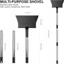 Heavy-Duty Manganese Steel Ice Scraper, Snow Shovel and Multi-Purpose Cleaning Tool Detachable with Stainless Steel Handle for Easy Storage, for Outdoor Garden, Wall Cleaning, and Snow Removal