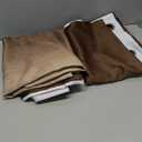 Estelar Textiler Brown and Greyish White Gradient Blackout Curtains for Bedroom, Thermal Insulated Ombre Blackout Drapes, Full Room Darkening Energy Saving Curtains for Living Room,52Wx84L,2 Panels