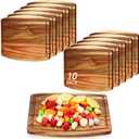 Kigley Acacia Wood Cutting Boards Bulk for Laser Engraving Wooden Dinner Plates with Groove Chopping Charcuterie Board Carving Tray for Housewarming Party Gifts(10 Pcs,10 x 12 Inch)