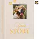 Lanpn Cute Puppy Photo Album 4x6 300 Pockets, Linen Cover Holds 300 Horizontal 4 x 6 Photos with Memo Writing Area Dogs Memory Book Keepsake for Dog Lovers Beige