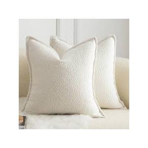 Mandioo Decorative Throw Pillow Cover 22" x 22" Cream White 1pc Mandioo Decorative Throw Pillow Cover 22" x 22" Cream White 1pc