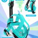 Greatever G2 Full Face Snorkel Mask with Latest Dry Top System,Foldable 180 Degree Panoramic View Snorkeling Mask with Camera Mount,Safe Breathing,Anti-Leak&Anti-Fog