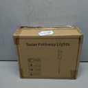 Solar Pathway Lights 8 Pack Solar Outdoor Lights with LED Tungsten Filament Bulb Waterproof Stainless Steel Garden Lighting for Outside Driveway Landscape Lawn Path Christmas (White)