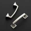 Ravinte 30 Pack Solid 3" Square Foot Arch Pulls Kitchen Cabinet Handles Brushed Nickel Pulls Silver Dresser Kitchen Cupboard Hardware Handles for Cabinets Cupboard Drawers