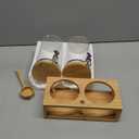 Yangbaga Ground Coffee Storage Container with Shelf, 245OZ Glass Coffee and Sugar Container Set, Coffee Canisters with Airtight Lids and Scoop, Food Storage Jars for Kitchen,Nuts,Tea,Sugar