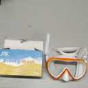 Kids Snorkel Swim Mask, Child Diving Mask Anti-Fog Swim Goggles with Nose Cover for Snorkeling Diving Swimming (Orange)