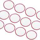 MECCANIXITY 15pcs Sublimation Patch Blank, 7.5cm/2.95 Inch Round Fabric Iron-on Blank Heat Transfer Repair Patch for DIY Crafts Caps Clothes, White with Red Border