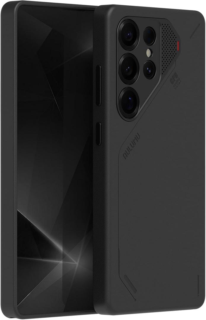 Aulumu S25 Ultra Galaxy Vegan Leather Magnetic Case | Compatible with MagSafe | Passive Cooling Samsung Galaxy S25 Ultra Case - Black