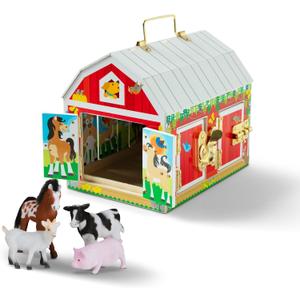 Melissa & Doug Latches Barn Toy Sensory Activity, Doors and Locks Toy, Farm Animals, for Kids Ages 3+