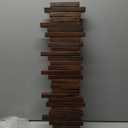 Walnut Wall Mounted Piano Key Coat Rack with 8 Hooks