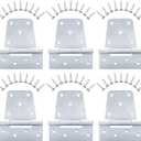 Heavy Duty Gate Hinges 3.5 inch 6 Pack Extra Thick Industrial T Hinges Barn Door Shed Door Hinges for Large Wooden Gates Wood Fence Outdoor - Zinc Iron Finish (Screws Included) (Silver)