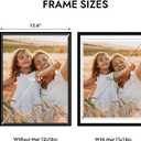 Hongkee 12x16 Picture Frame, Made of Solid Wood with Real Glass, Display Pictures 11x14 with Mat or 12 x 16 without Mat - Wall and Tabletop (Black, 1 Pack)