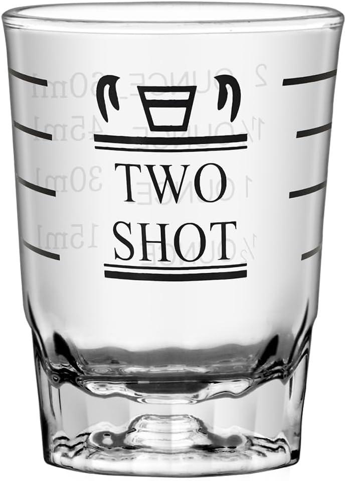 1Pc 2 OZ 2 Features Shot Glasses Measuring cup Liquid Heavy Glass Wine Glass Espresso Shot Glas s Incremental Measurement Heavy 60ML (1, Black)