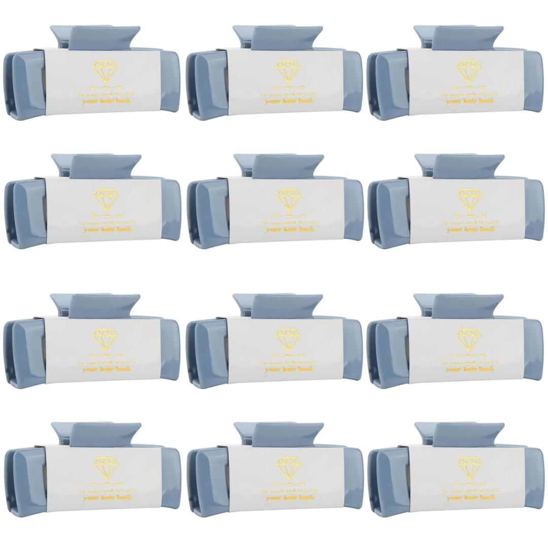 8pcs Bridesmaid Proposal Gifts 4.1 Inch Square Set of 8 Bachelorette Hair Claw Clips ideas Bridal Shower Gift for Wedding Party Favors (12pcs Blue)