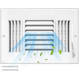 1 Pcs 10x8 Inch Air Vent Covers for Home Ceiling,3-Way Solid Metal Wall Vent Cover Ac Vent Ceiling Register,Return Air Vent Cover,Vent Grill for Wall (White,Interior Size 10 x 8)