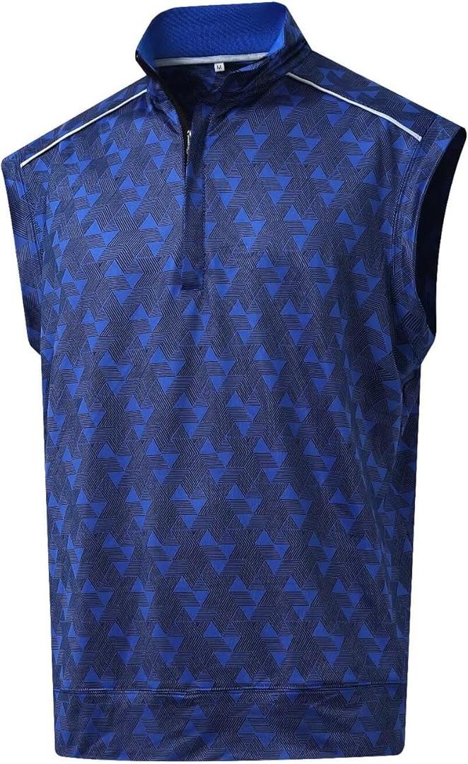 M MAELREG Golf Vests For Men Dry Fit Lightweight Moisture Wicking Performance Sports Breathable Golf 1/4 Zip Pullover Men, L