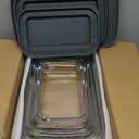 8-Piece Deep Glass Baking Dish Set with Plastic lids,Rectangular Glass Bakeware Set with Lids, Baking Pans for Lasagna, Leftovers, Cooking, Kitchen, Freezer-to-Oven and Dishwasher, Gray