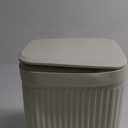 rejomiik Small Bathroom Trash Can with Lid 2.1 Gallon Soft Close Step Slim Garbage Can Waste Bin for Office, Bedroom, Kitchen, Cream