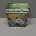 Joliyoou Hummingbird Feeder, 10 Once Glass Hummingbird Feeder Outdoor Hanging, Bird Nectar Feeder (Yellow Cover with Red Flowers - 1 PACK)