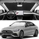 Custom Fit Windshield Sun Shade for Mercedes-Benz C-Class 2015-2026, Blocks UV & Heat, Front Window Sunshade Accessories, Easy Fold & Store Keep Your Car Cooler