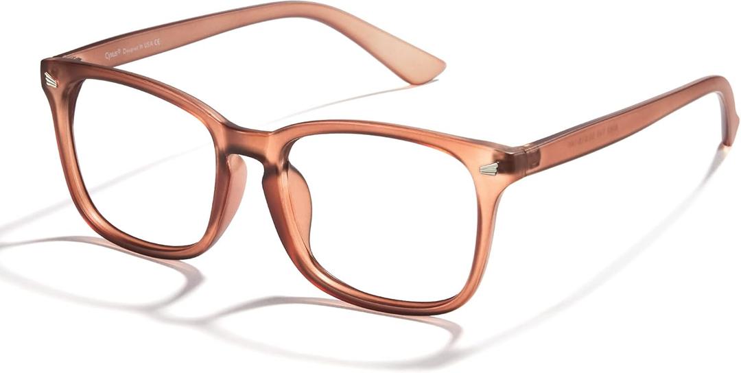 Cyxus Blue Light Glasses for Men Women Reduce Eye Strain UV Blocking for Computer Screen 8082 (24-Matte Brown)