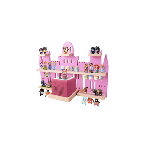 Tonie Shelf Castle for Toniebox,Wall Mounted Tonie Shelf Set,Tonie Figures Tonie Storage,Magnetic Wooden Floating Shelves Compatible with Toniebox for Kids Room (Pink)