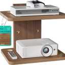 WALI Floating TV Shelf, 2 Tier Projector Shelf for DVD Players, Routers, Game Consoles, Cable Boxes, Living Room Decor Accessories, Wall Mount Shelves Holds Up to 22lbs (CS202N), 2Shelf, Walnut Brown