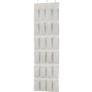 Amazon Basics 24 Medium Pocket Over-the-Door Hanging Shoe Organizer, Light Grey