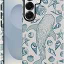 DAIZAG Case for Samsung Galaxy S25,Beach Seashell Whale Ocean Aesthetic Phone Case Durable Frosted Double-Layer Protection Cover for Women Girl