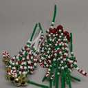 Tigeen 50 Pcs Christmas Candy Cane Pick Red Green White Christmas Tree Curly Pick Ornaments Xmas Candy Shape Tree Topper Decorations Home Office Crafts