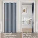 MIULEE Accordion Style Magnetic Folding Door Curtains for Doorways/Closet, Room Divider Pleated Drapes with Hooks for Interior Living Room/Bedroom/Open Closet, Blue, W39 x L78 inches, 1 Panel