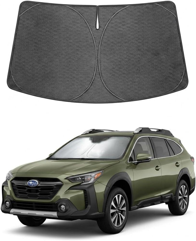 Proadsy Windshield Sun Shade Custom Fit Subaru Outback 2020-2025 Ice Crystal Black Front Window Sunshade UV and Heat Blocker Foldable Visor Keeps Car Cooler for Summer Parking and Daily Use