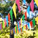 Chengu 20 Sets 1640ft 1000 Pcs Colorful Pennants Banner Flag Bulk Multicolor Banners Carnival Decorations Grand Opening Decorations Nylon Triangle Flag Banner for Party Shops(Colorful)