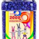 Iooleem Pony Beads (2000pcs Dark Blue), Beads for Bracelets Making, Crafts, Friendship Bracelets (Large Pack)