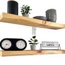 Rustic Curved Edge Solid Wood Floating Shelf Custom Colors and Sizes