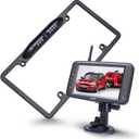 Yuwei Wireless Backup Camera with 5 inch Split Screen, Standard US License Plate Wireless Rear View Camera, Supports to add The 2nd Wireless reversing Camera for Trailer, Minivans,Pickups, etc
