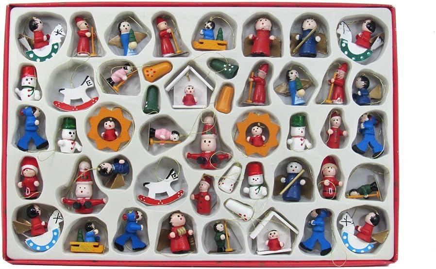 Kurt Adler Petite Treasures Wooden OrnamentMini, Set of 48