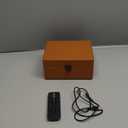Rechargeable Leather CD Player with Speakers; Bluetooth Transmitter; Festival Gift; BGM Player for Home Dcor (Brown)