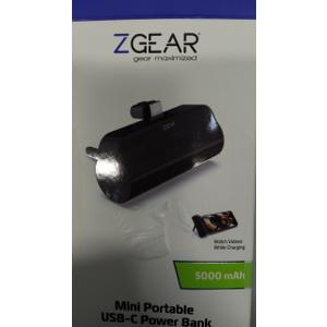 Mini Portable USB-C Power Bank Phone Charges 5000 mAh