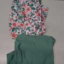 Maacie Maternity Athletic Tankini Swimsuits Two Piece Floral Print Ruched Tops with Shorts, Medium