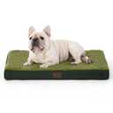 Bedsure Dog Bed Medium Size Dog - Comfy Flat Puppy Beds with Removable Washable Cover, Orthopedic Egg Crate Foam Pet Mat, Suitable for Pet Up to 30 lbs (30"L x 20"W x 3"Th, Dark Green)