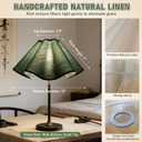 Small Scalloped Table Lamp Shades - Petal Lamp Shade for Table Lamps, Floor Lamps, bedside lamp and Pendant Light, UNO Fitter for E27, E26 and E14 Base (Dark Green, 3.5 * 15 * 7 inch - 1 Pack)