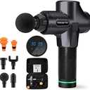 Massage Gun for Athletes- Handheld Deep Tissue Massager, Portable Muscle Massager, Percussion Massage Device, Muscle Recovery Pain Relief Shoulder Massage for Gym Office Home Post-Workout (Black)