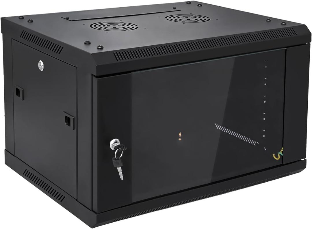 6U Wall Mount Server Cabinet Network Rack Enclosure Locking Glass Door by NETECABLE